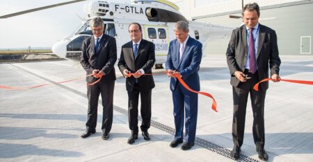 Dacian Cioloș și François Hollande au participat la inaugurarea noii uzine de asamblare a elicopterelor Airbus H215 de la Ghimbav, Brașov