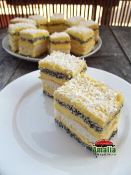 Prăjitură cu mac și cremă de vanilie, o delicatesă pe care trebuie să o încerci!