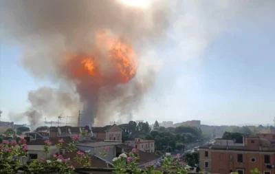 Explozie puternică în Roma! Benzinărie spulberată, pompieri și polițiști răniți grav!