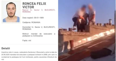 Prins pe acoperiș în Sectorul 2! Bărbat condamnat pentru viol, dat în urmărire națională, capturat de polițiști!