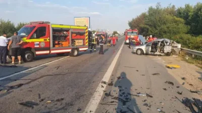 Accident grav pe Autostrada București-Pitești! Patru persoane rănite, inclusiv doi minori transportați la spital!