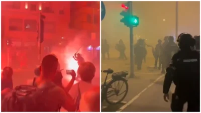 Breaking! Proteste violente în Serbia: zeci de răniți după atacuri cu torțe și petarde la Novi Sad!