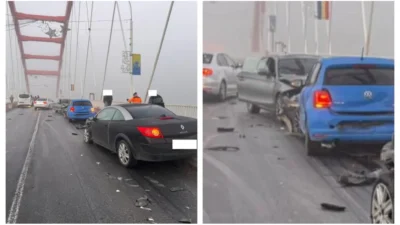 Momente de coșmar pe podul Cernavodă: mașini făcute praf, circulație blocată