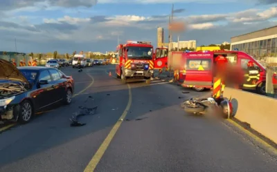 Motociclist ranit dupa un accident la iesirea din Cluj-Napoca spre Floresti, mobilizare rapida a salvatorilor