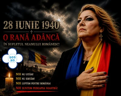 Diana Șoșoacă: „28 Iunie 1940 – Ziua în care România a fost sfâșiată! Astăzi avem obligația morală să cinstim memoria tuturor victimelor ocupației sovietice și să spunem răspicat adevărul istoric”