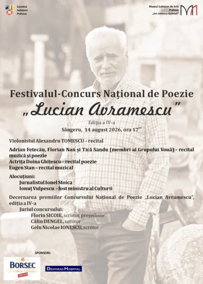 Festivalul Național-Concurs de Poezie „Lucian Avramescu”, Ediția a IV-a, la Muzeul Pietrei! Accesul publicului la eveniment este gratuit