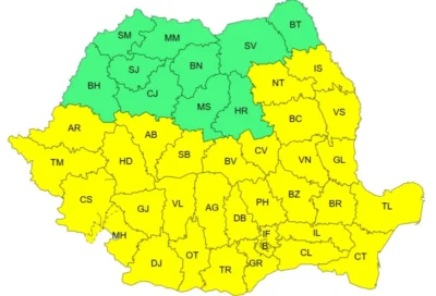 ANM: Cod galben de caniculă, sâmbătă, în aproape toată țara